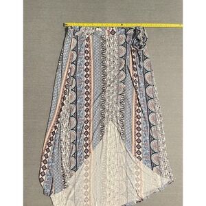 Boho Wrap Maxi Skirt XL High Low Floral Paisley Festival Beach Vacation Skirt